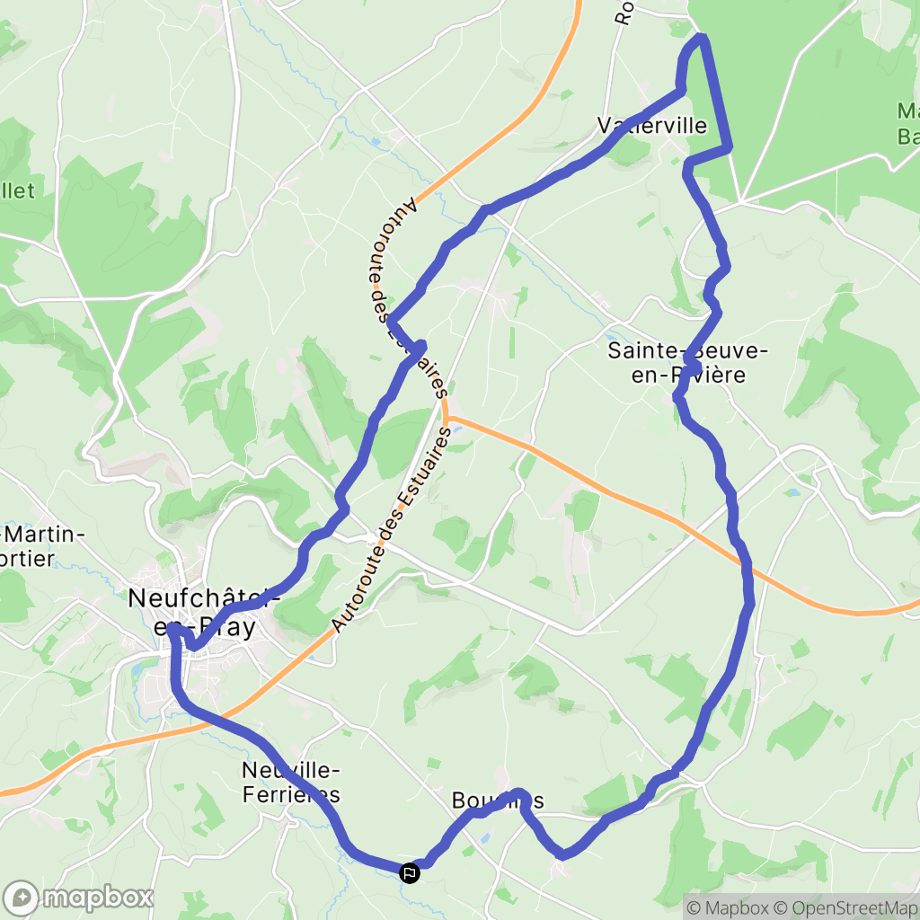 Neufchâtel-en-Bray : carte du parcours de randonnée - France