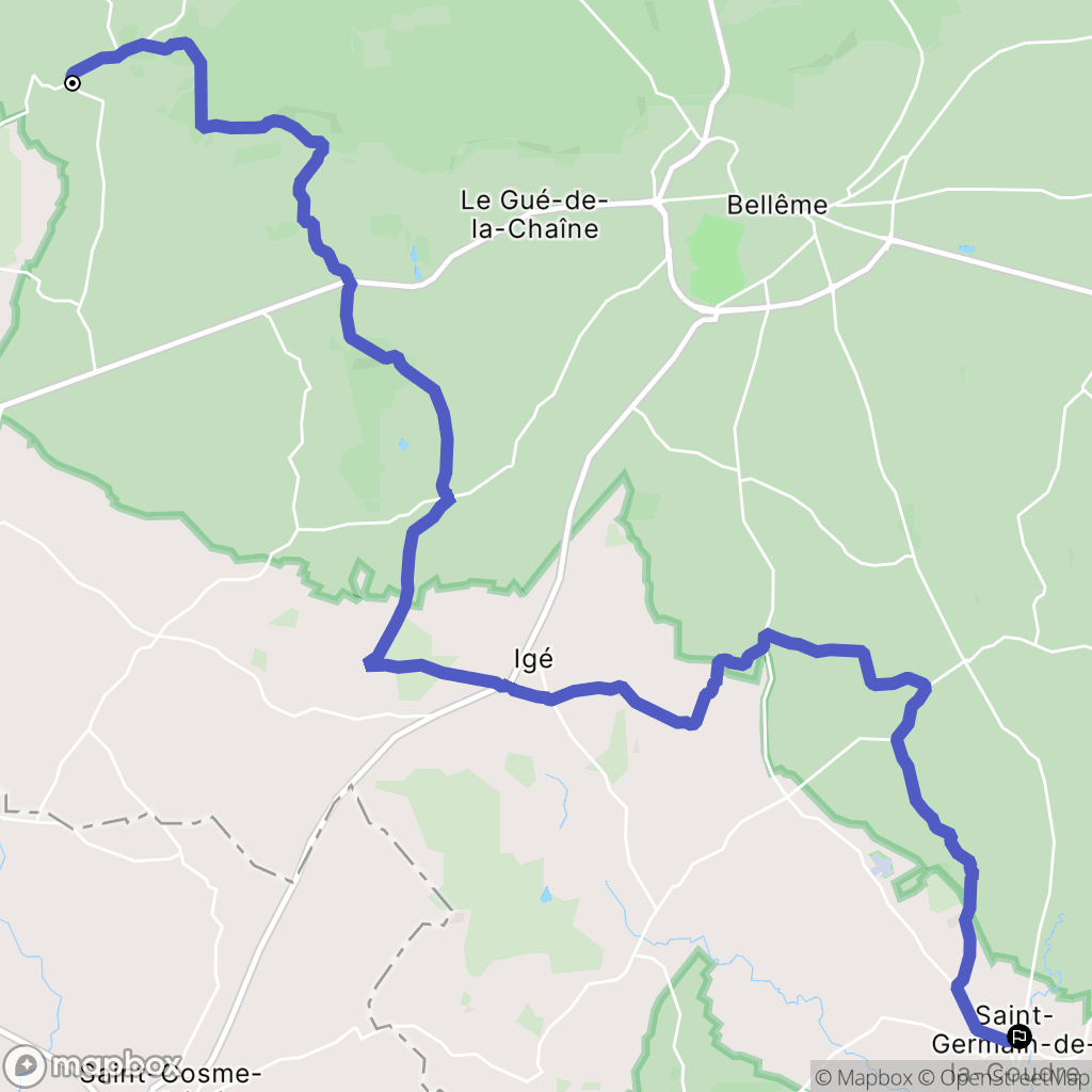 La Perrière : carte du parcours de randonnée - France