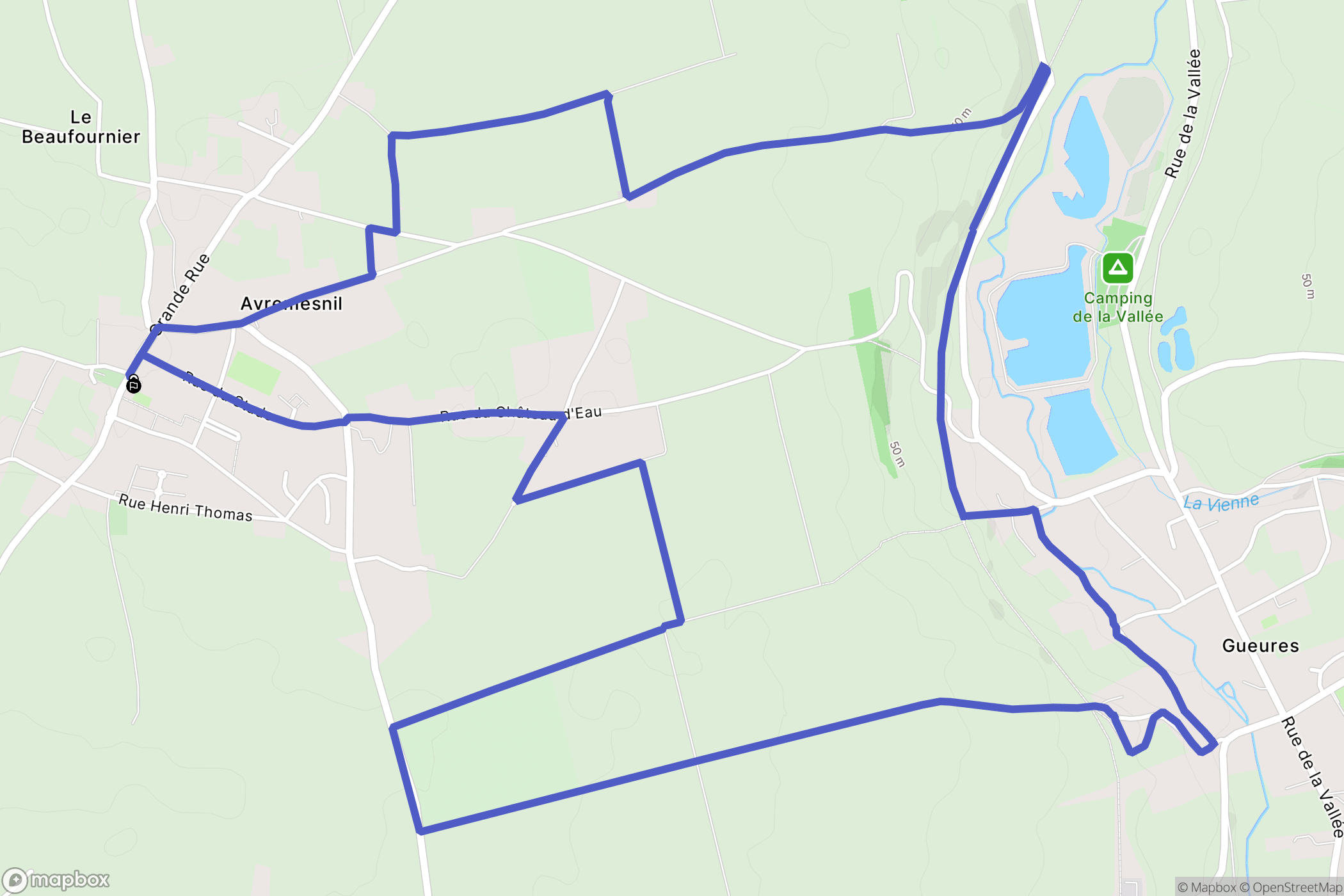 Avremesnil : carte du parcours de randonnée - France