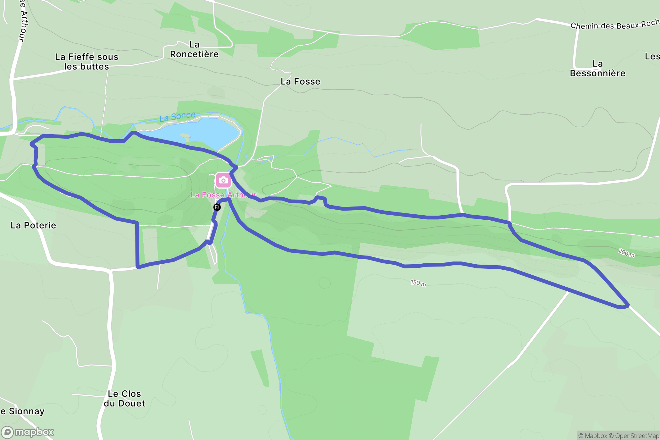Saint-Georges-de-Rouelley : carte du parcours de randonnée - France