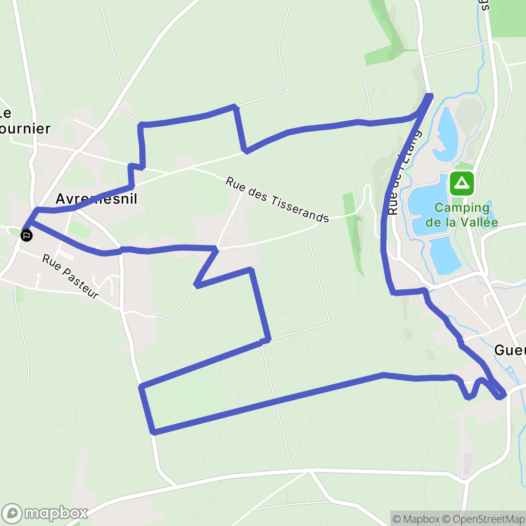 Avremesnil : carte du parcours de randonnée - France