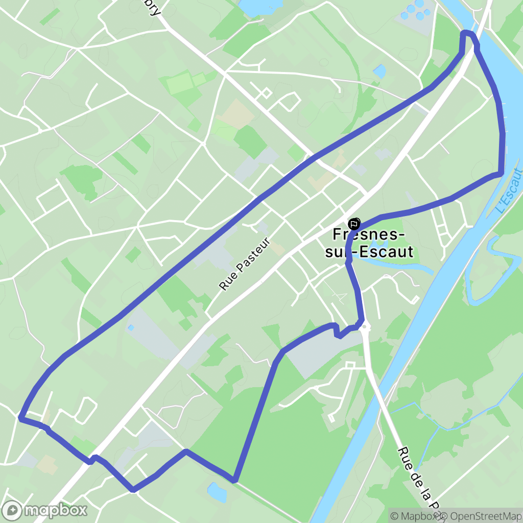 Fresnes-sur-Escaut : carte du parcours de randonnée - France