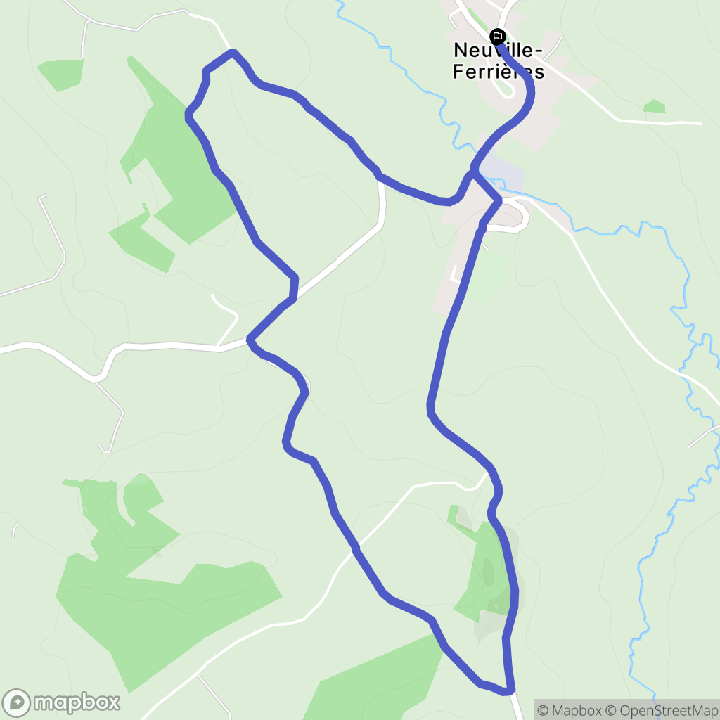 Neuville-Ferrières : carte du parcours de randonnée - France