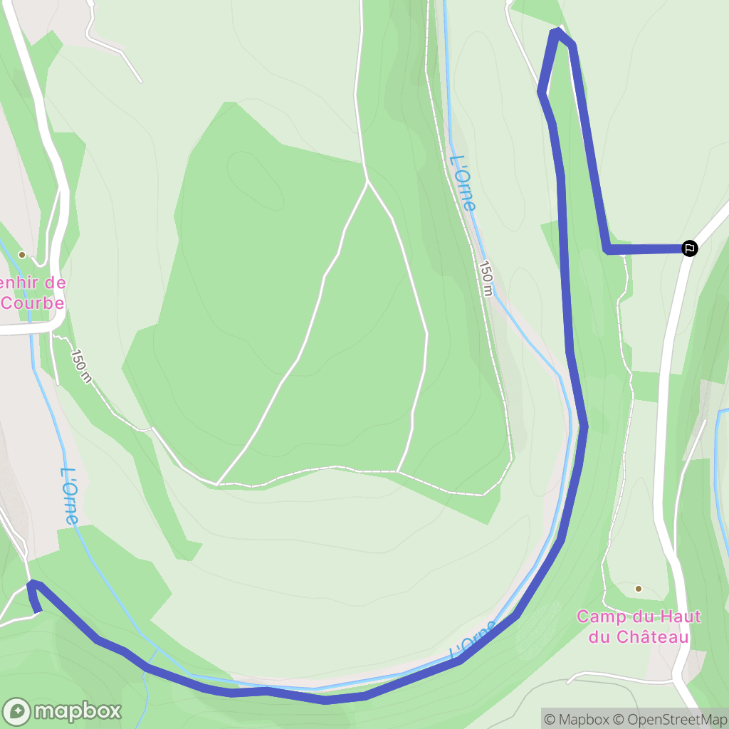 La Courbe : carte du parcours de randonnée - France
