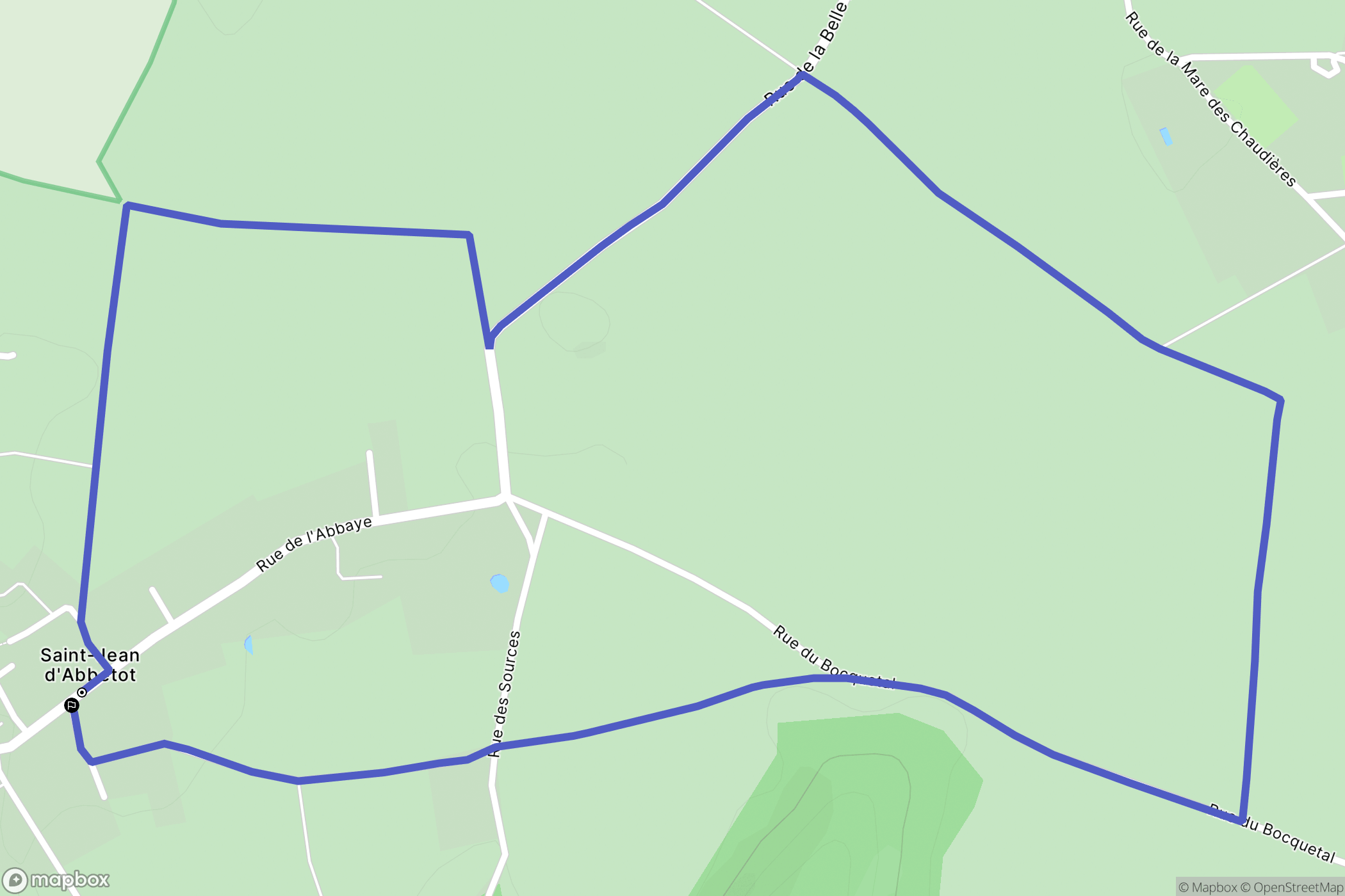 Saint-Jean-d'Abbetot : carte du parcours de randonnée - France