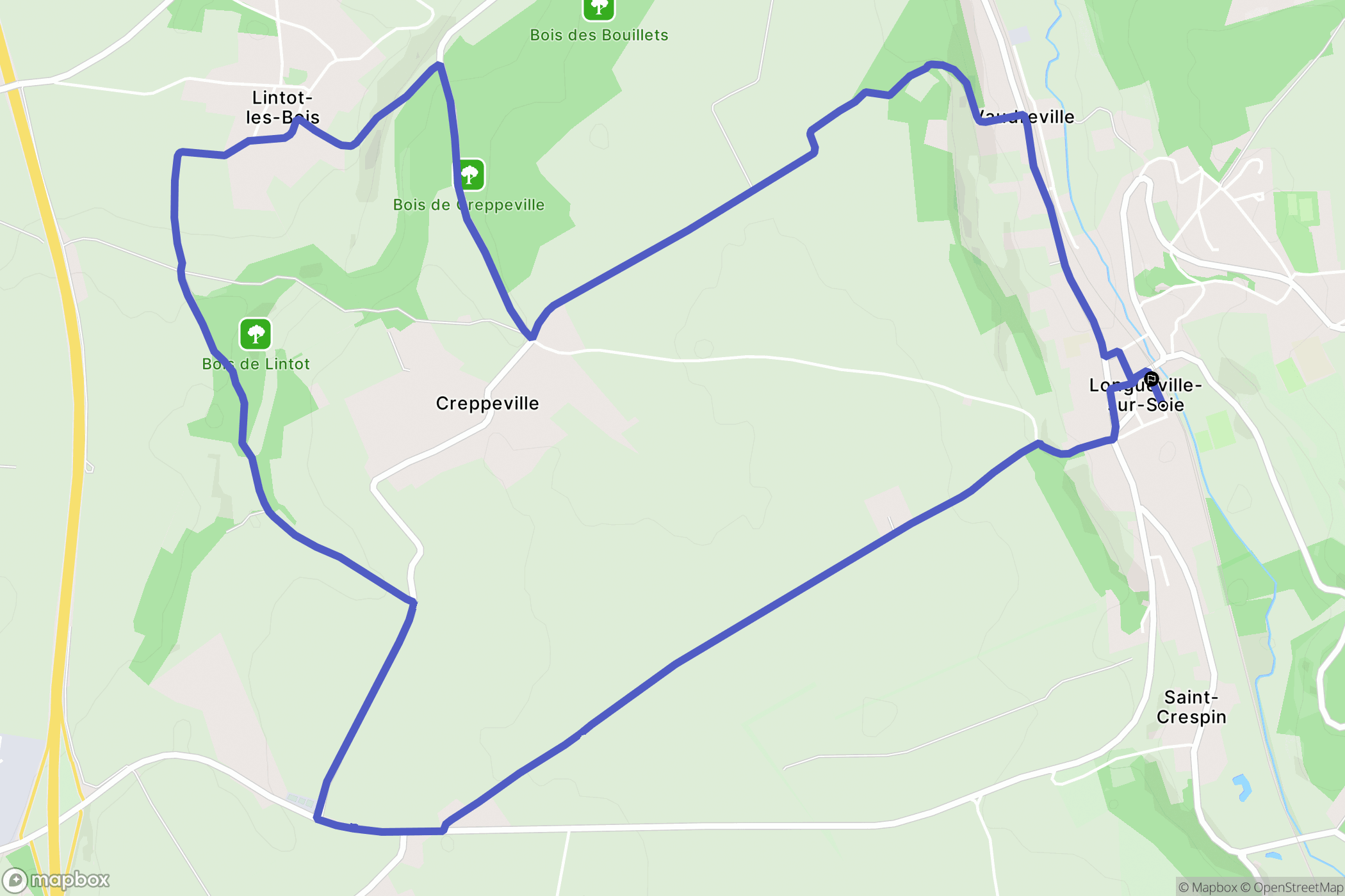 Longeville-sur-Scie : carte du parcours de randonnée - France