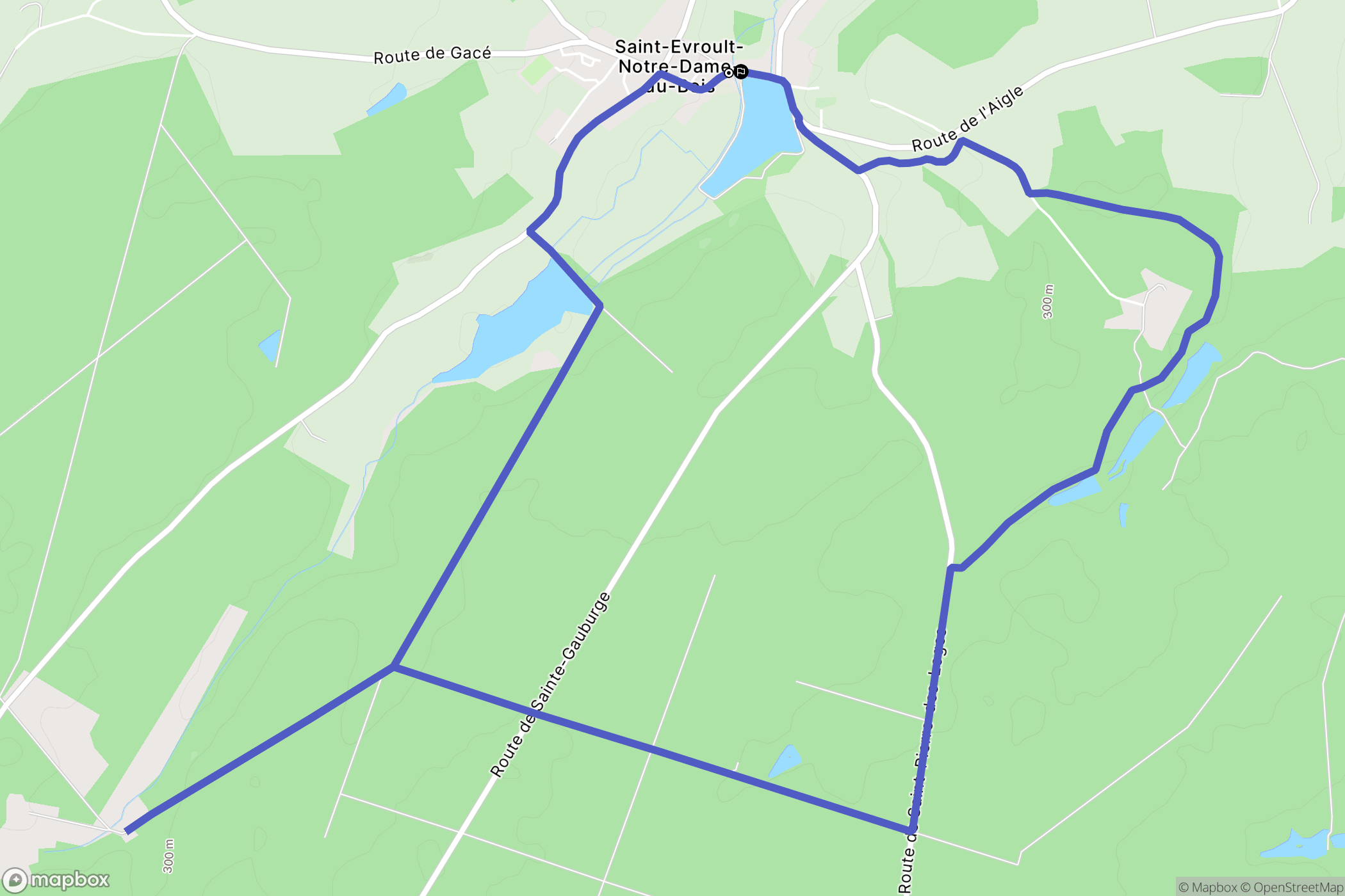 Saint-Evroult-Notre-Dame-du-Bois : carte du parcours de randonnée - France