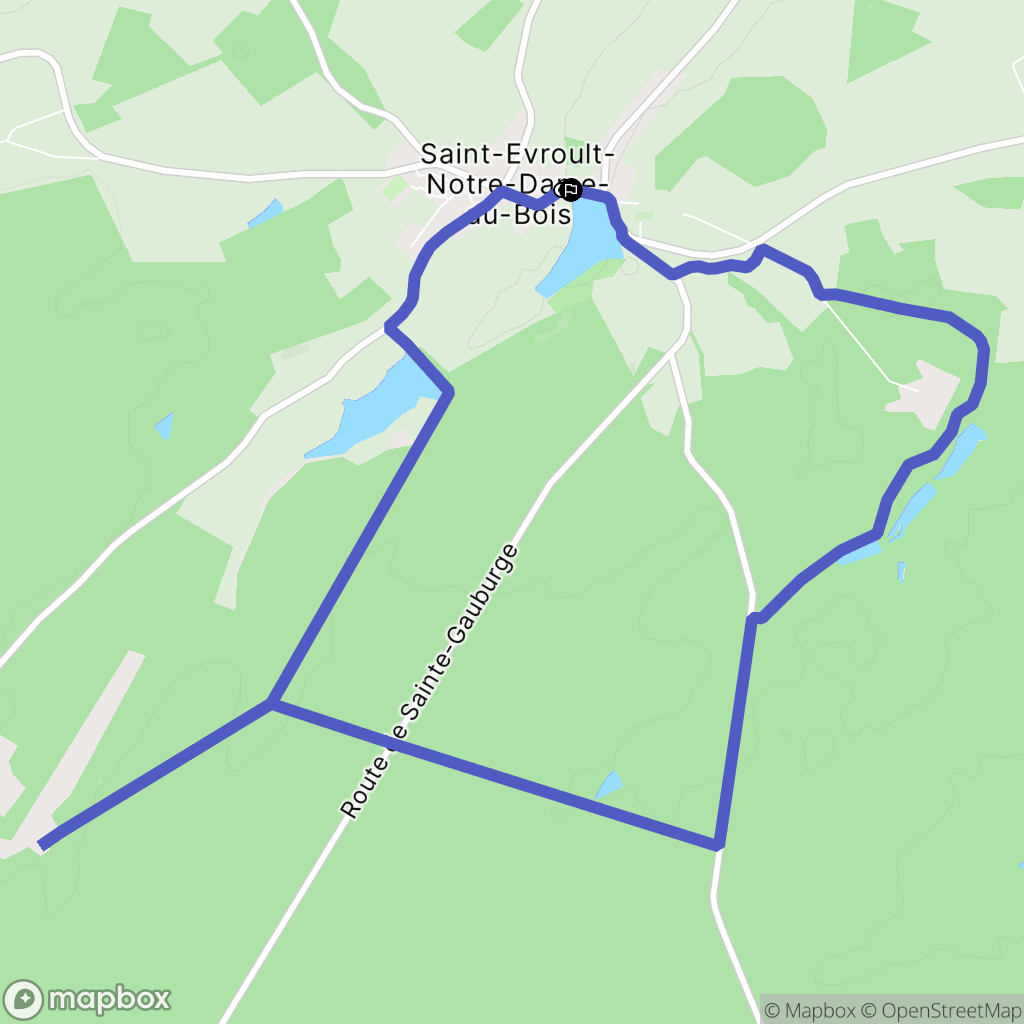 Saint-Evroult-Notre-Dame-du-Bois : carte du parcours de randonnée - France