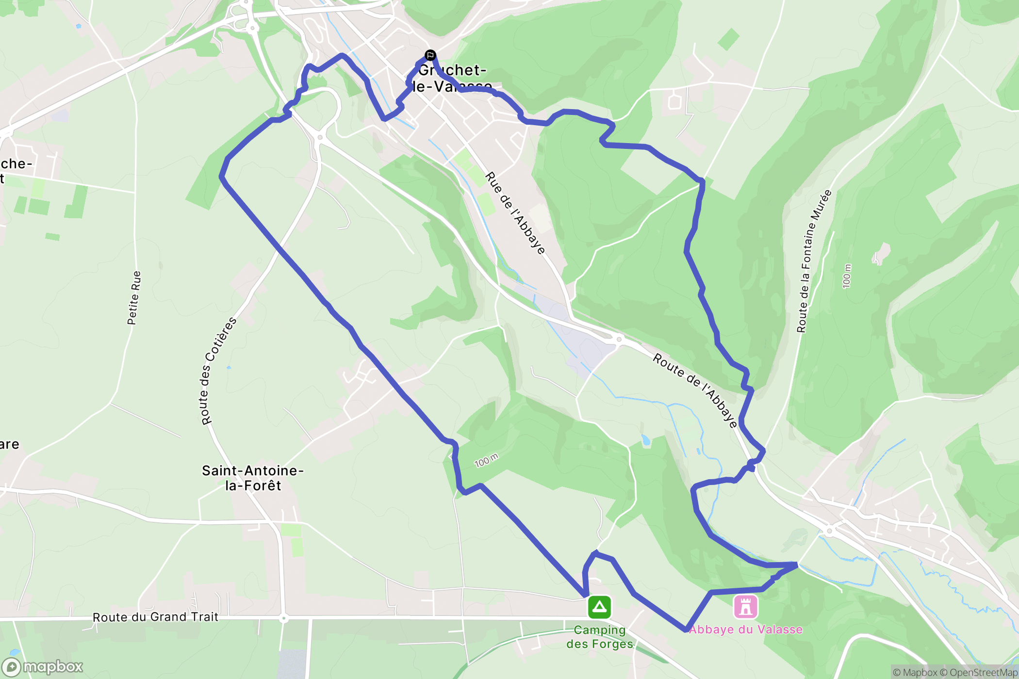 Gruchet-le-Valasse : carte du parcours de randonnée - France