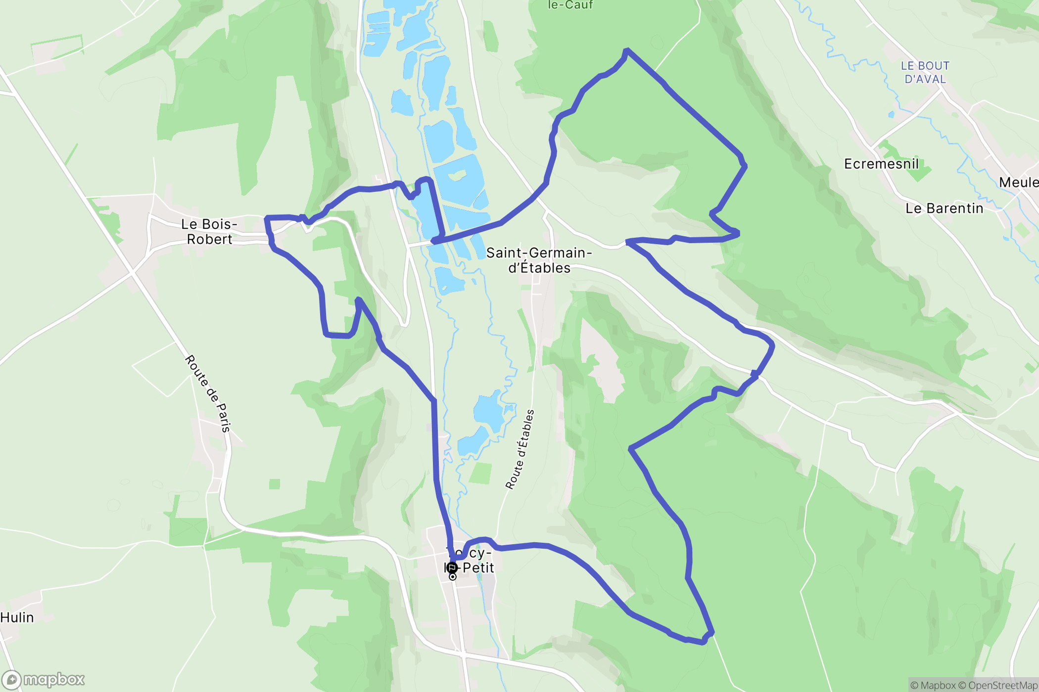 Torcy-le-Petit : carte du parcours de randonnée - France