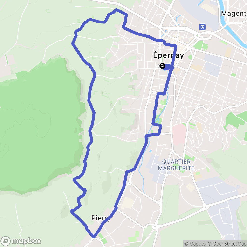 Epernay : carte du parcours de randonnée - France