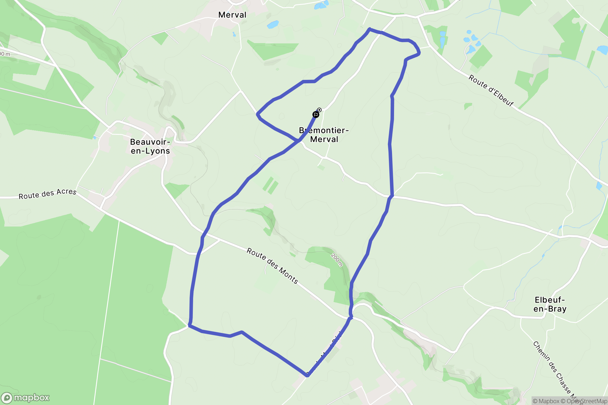 Brémontier-Merval : carte du parcours de randonnée - France