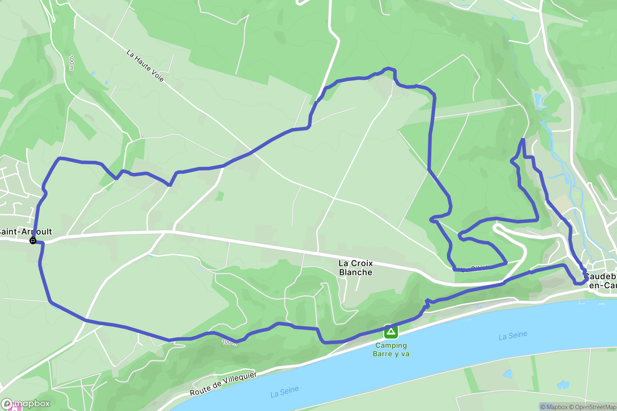 Saint-Arnoult (Caudebec-en-Caux) : carte du parcours de randonnée - France
