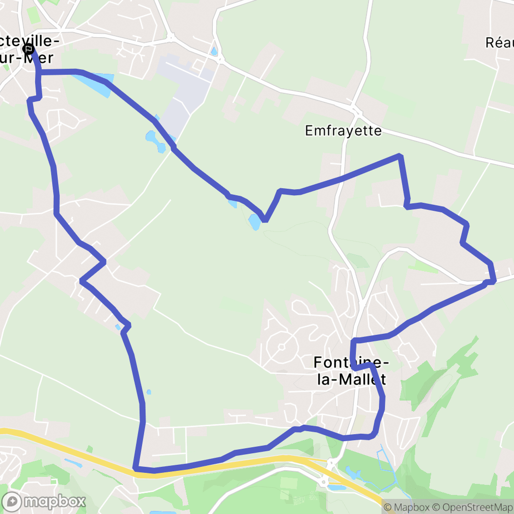 Octeville-sur-Mer : carte du parcours de randonnée - France