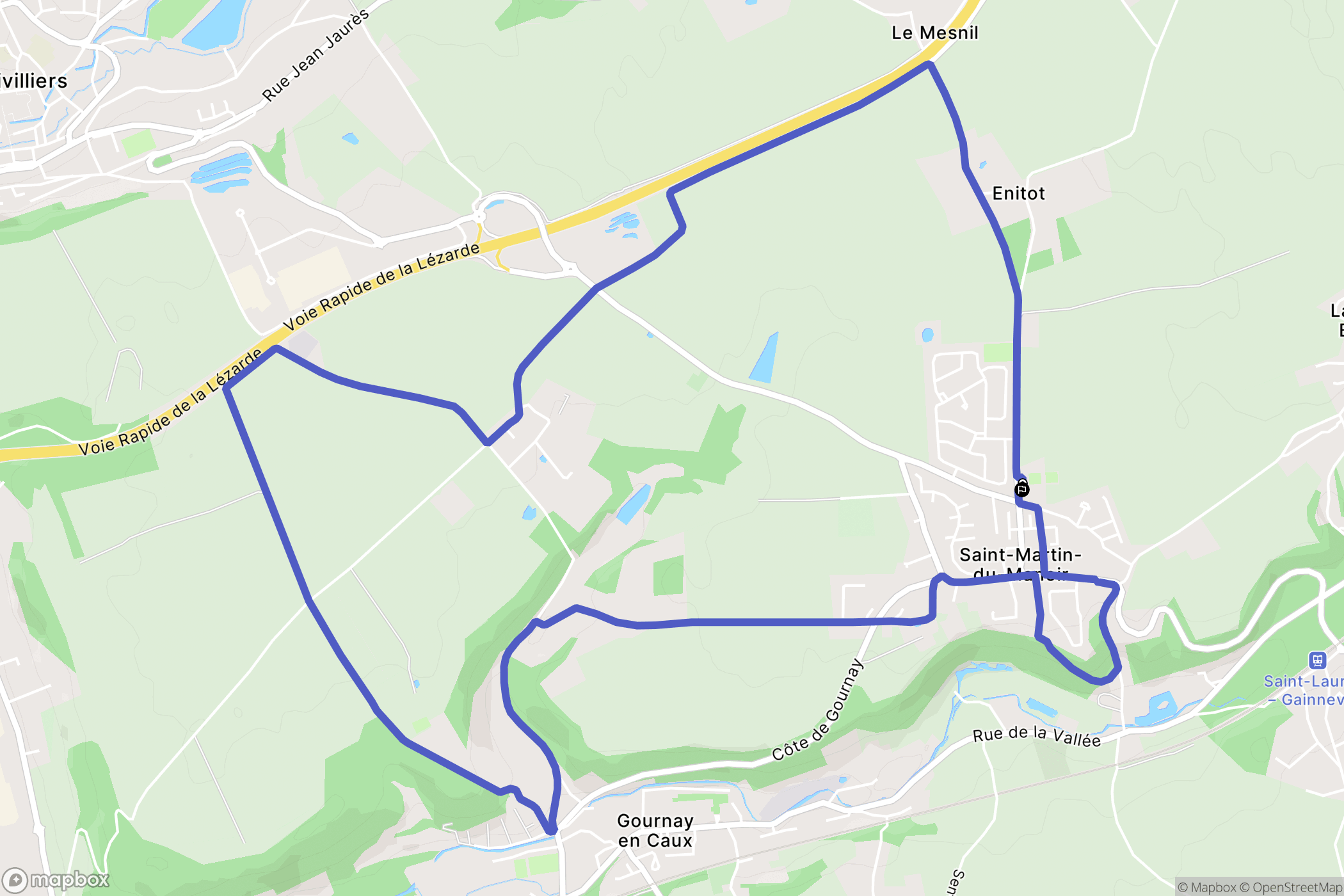 Saint-Martin-du-Manoir : carte du parcours de randonnée - France
