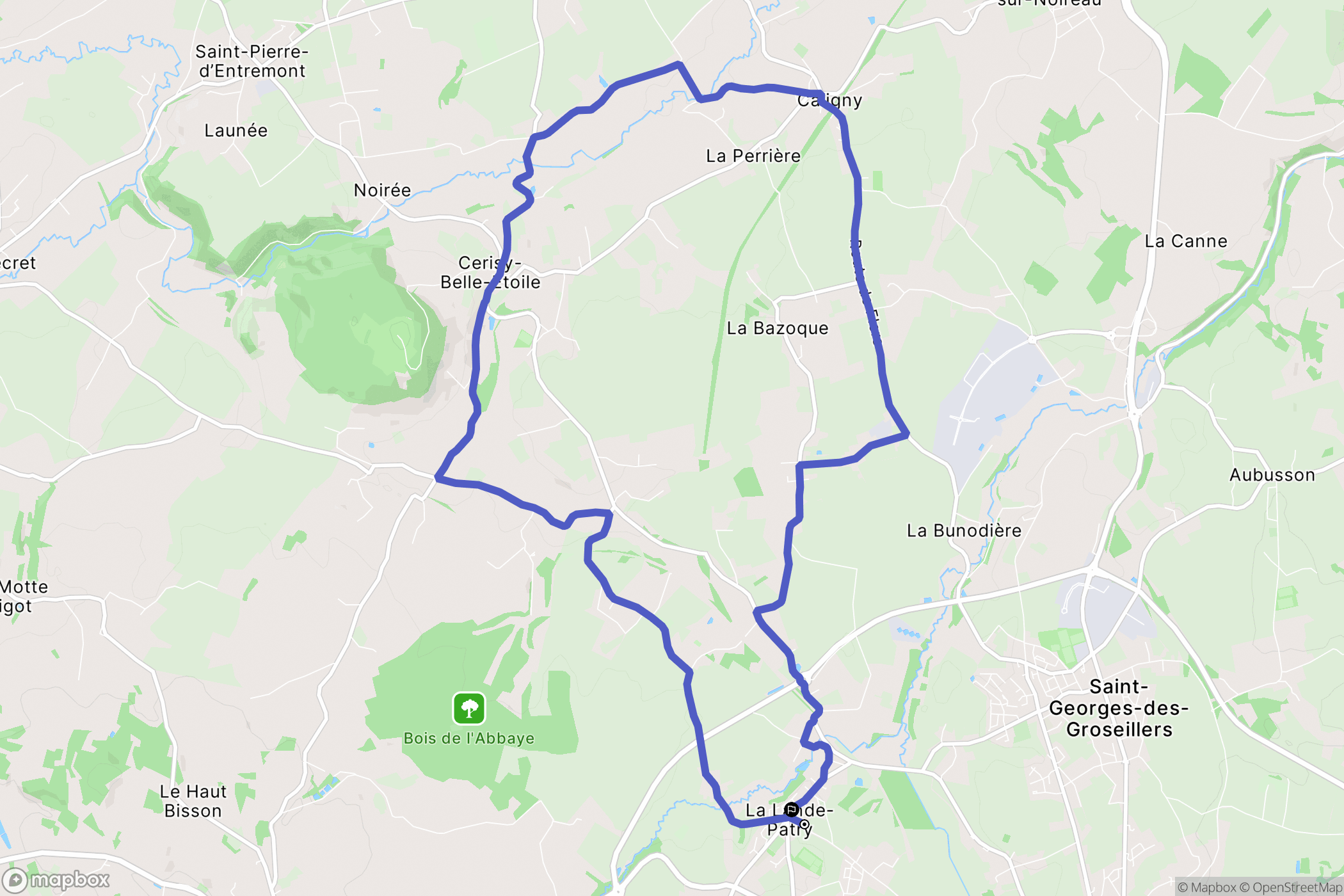 La Lande-Patry : carte du parcours de randonnée - France