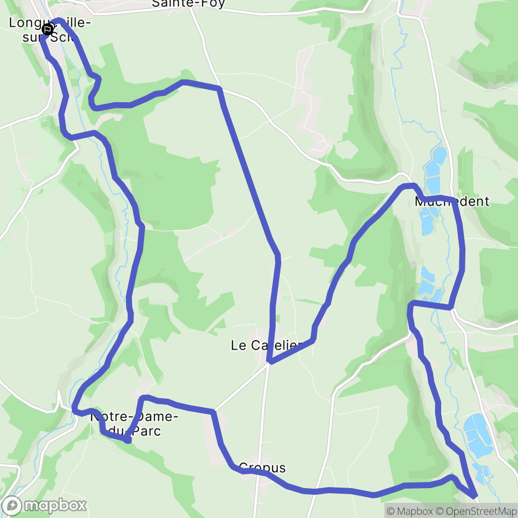Longueville-sur-Scie : carte du parcours de randonnée - France
