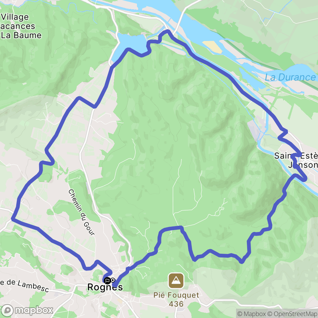 Rognes : carte du parcours de randonnée - France