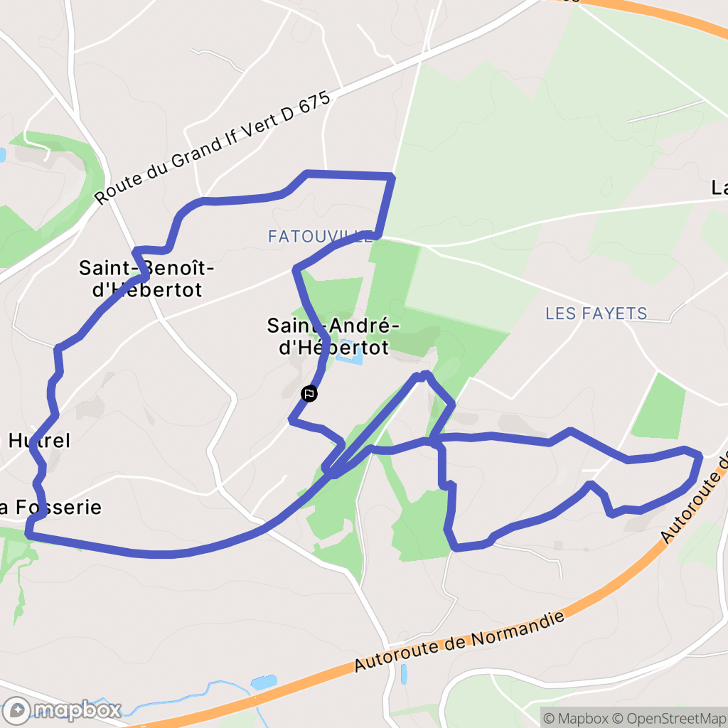 Saint-André-d'Hébertot : carte du parcours de randonnée - France