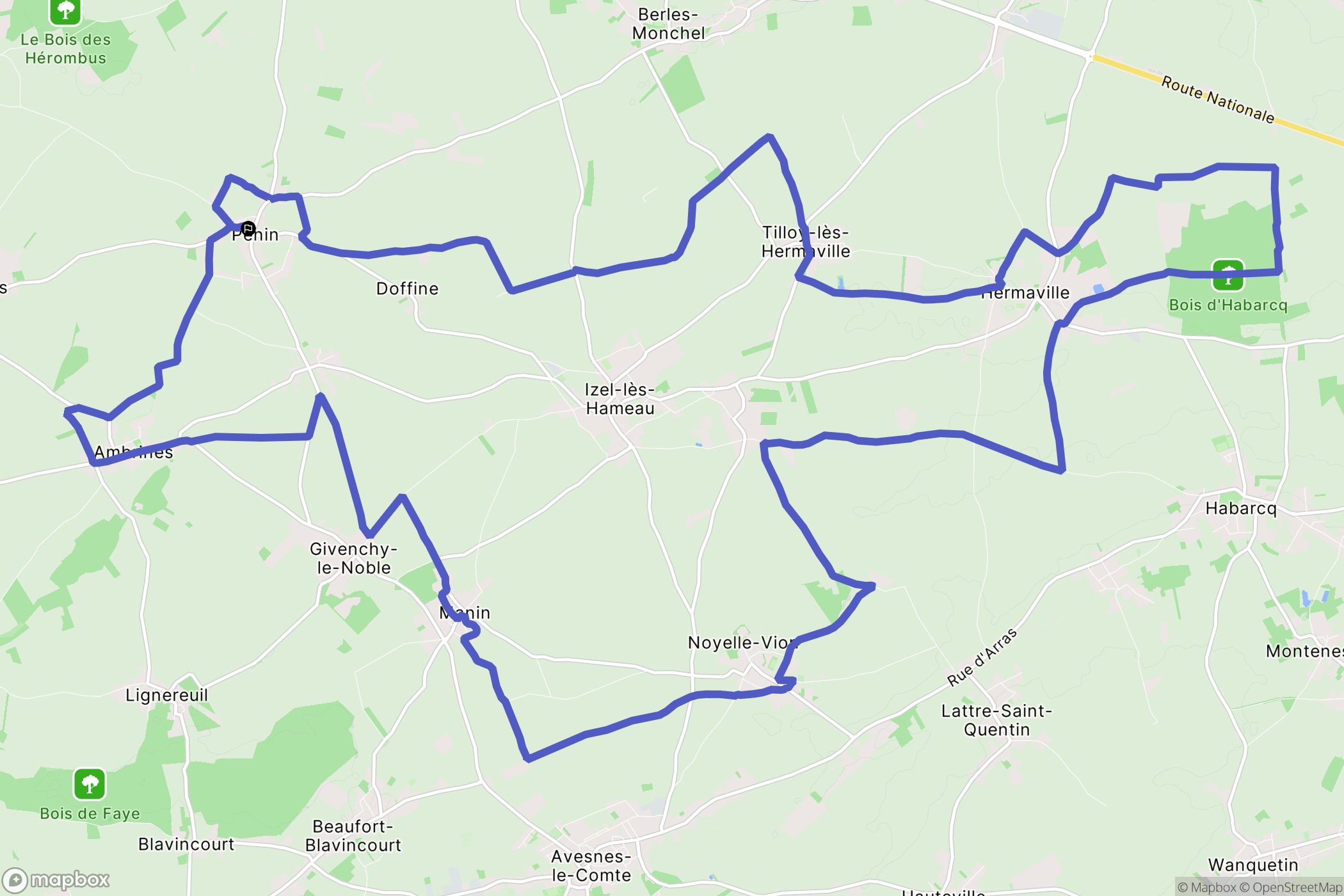 Penin : carte du parcours de randonnée - France