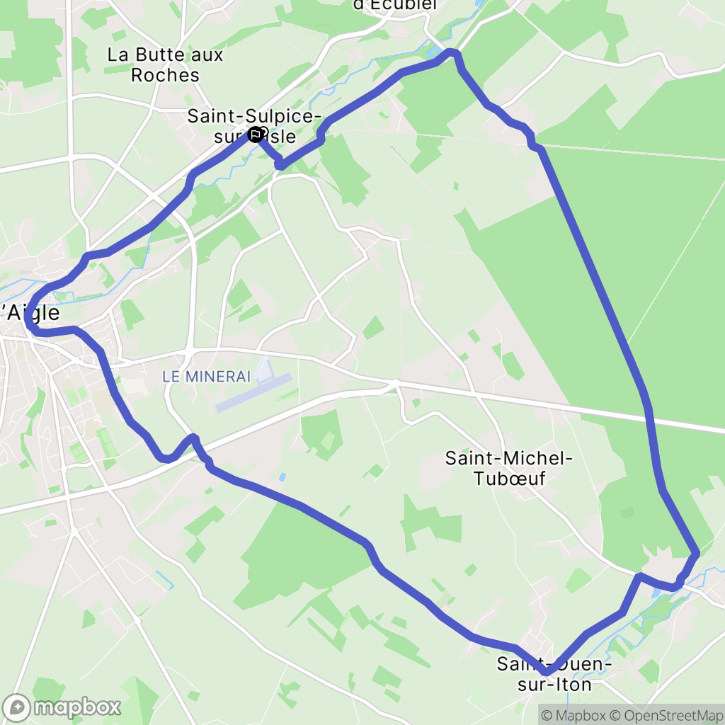 Saint-Sulpice-sur-Risle : carte du parcours de randonnée - France