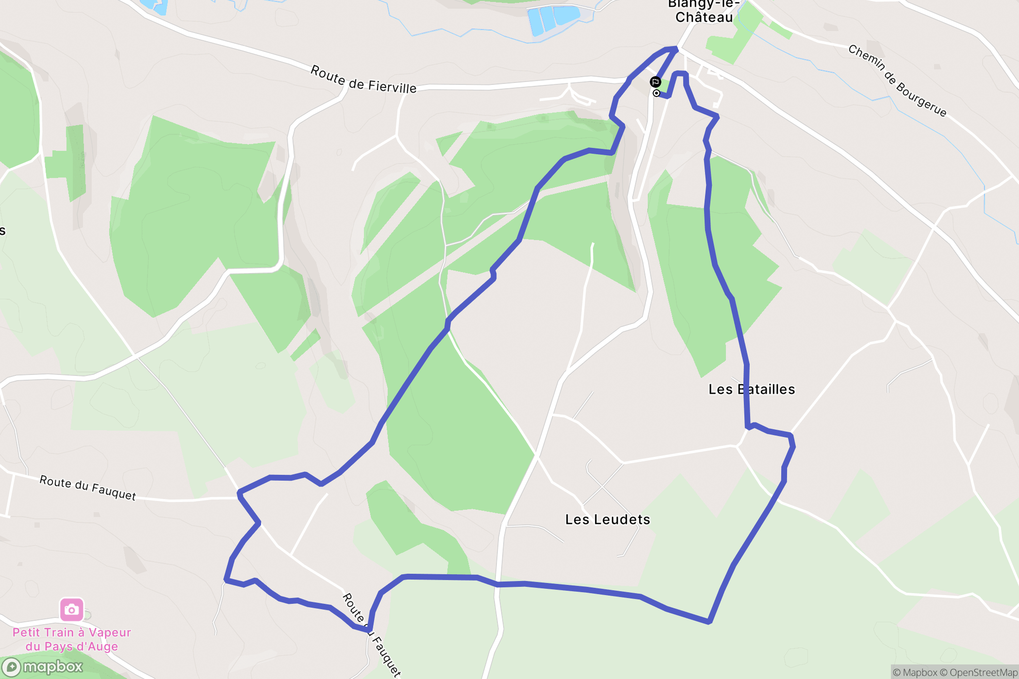 Blangy-le-Château : carte du parcours de randonnée - France