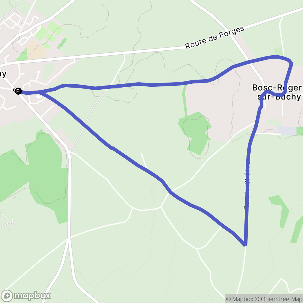 Buchy : carte du parcours de randonnée - France