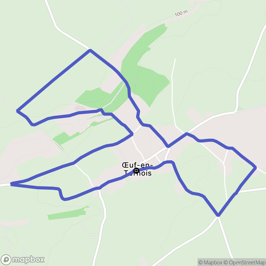 Œuf-en-Ternois : carte du parcours de randonnée - France