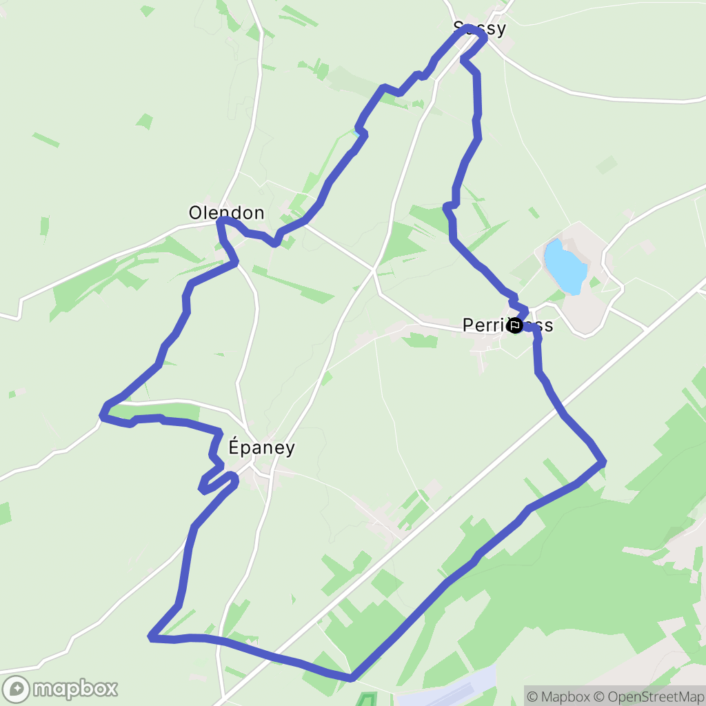 Perrières : carte du parcours de randonnée - France