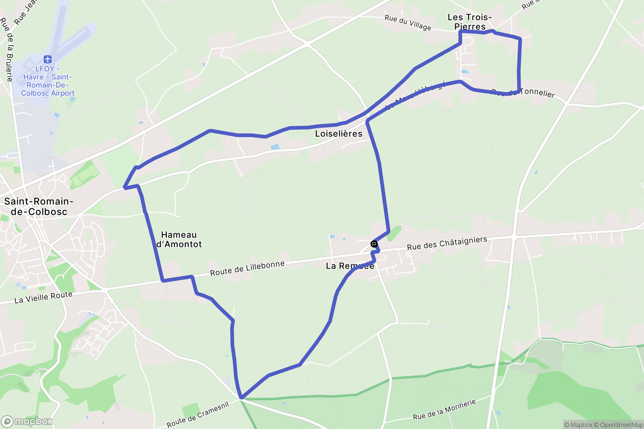 La Remuée : carte du parcours de randonnée - France