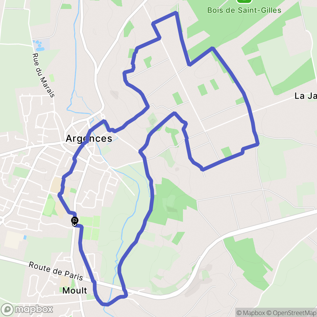 Argences : carte du parcours de randonnée - France