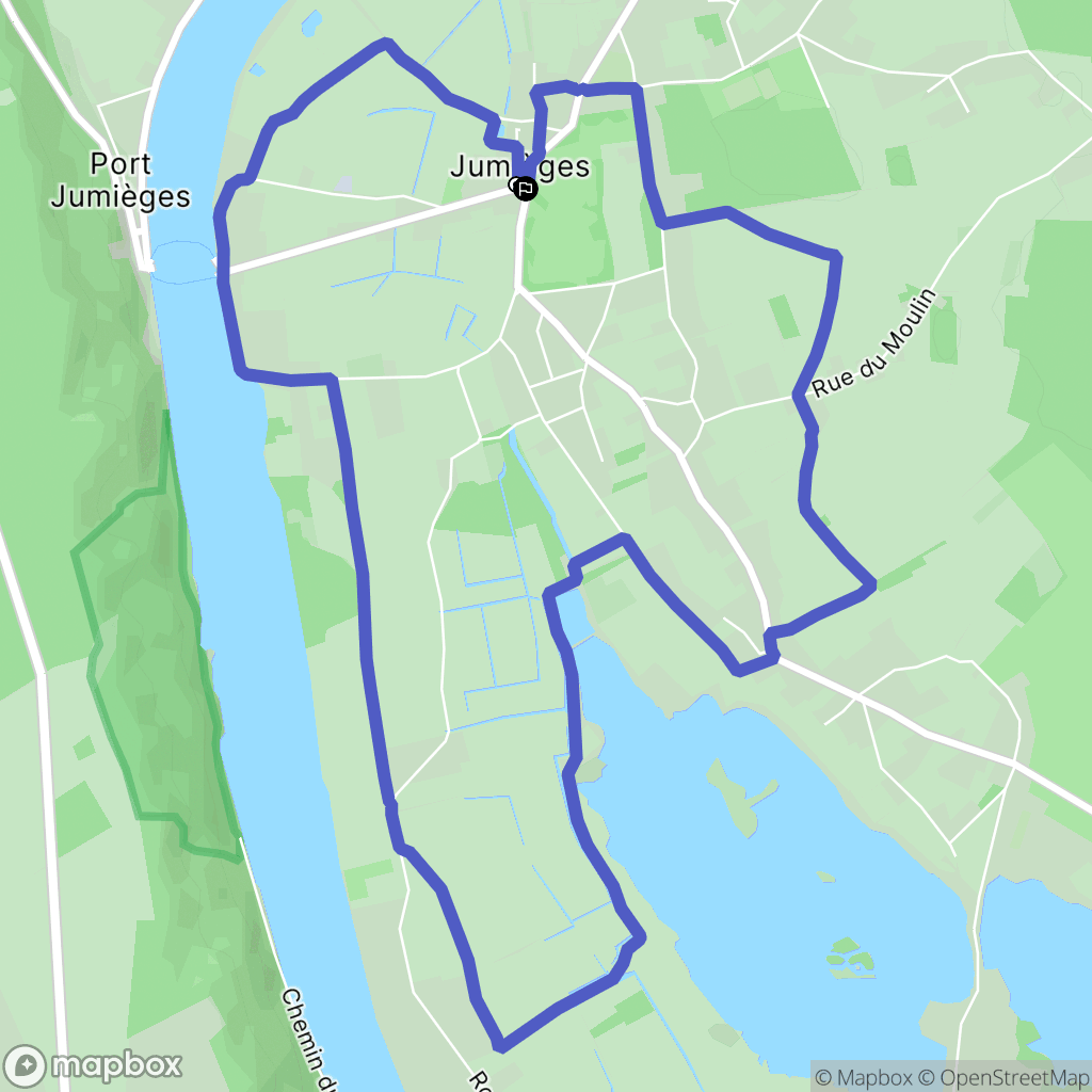Jumièges : carte du parcours de randonnée - France