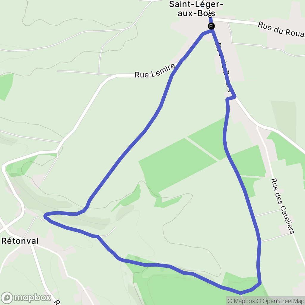 Saint-Léger-aux-Bois : carte du parcours de randonnée - France