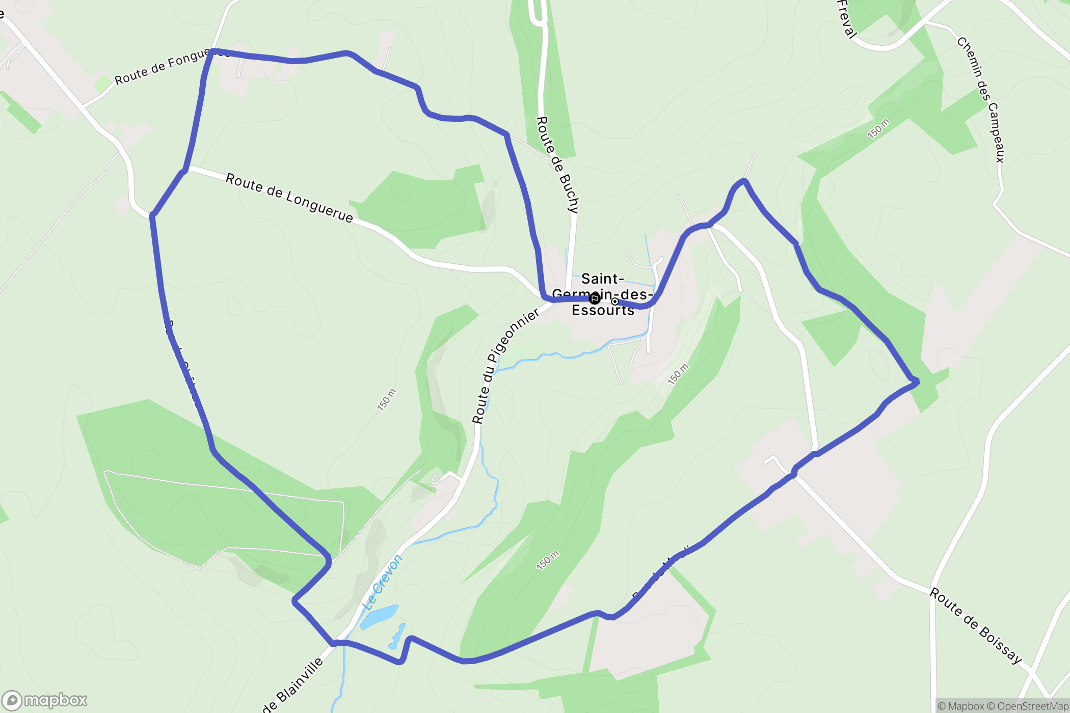 Saint-Germain-des-Essourts : carte du parcours de randonnée - France