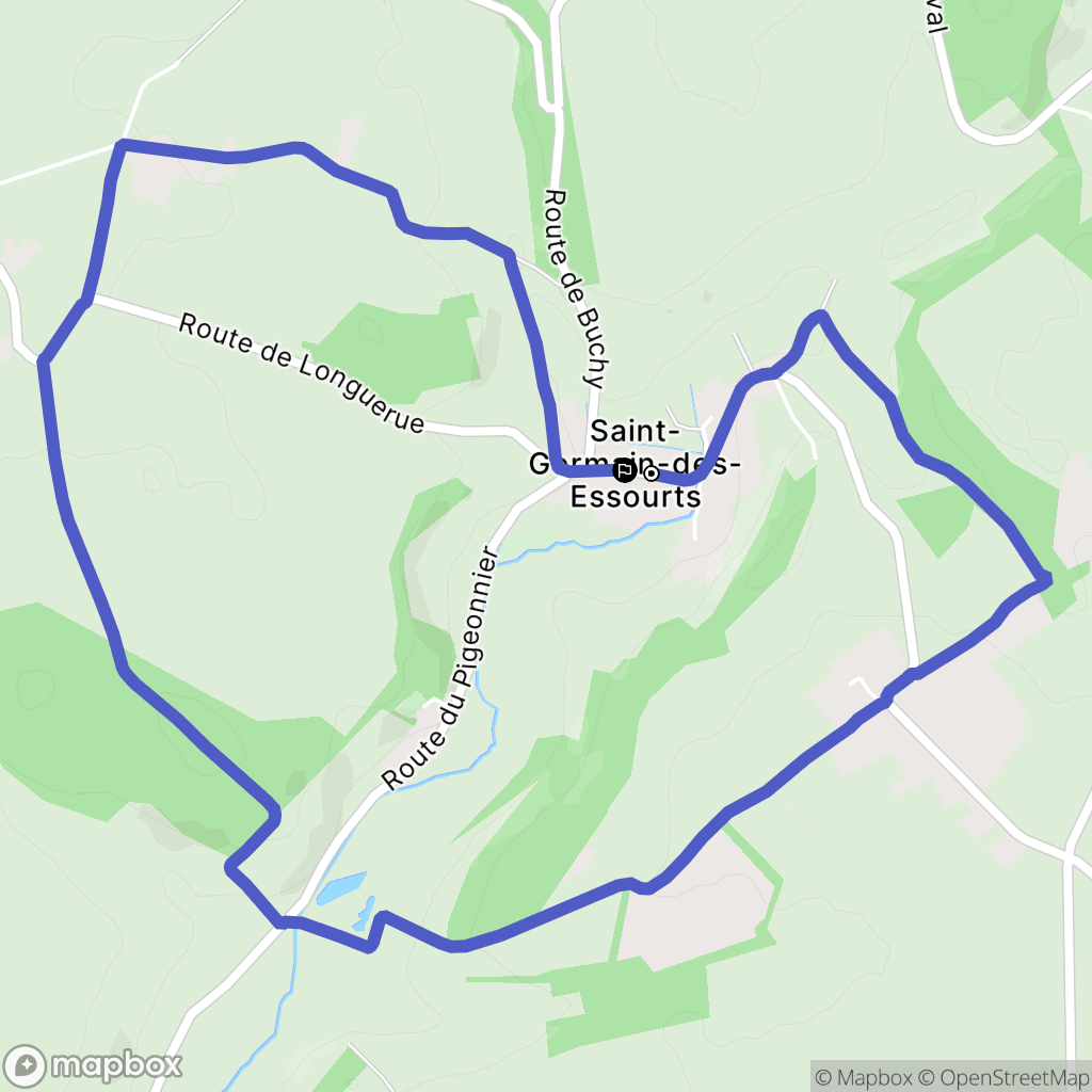 Saint-Germain-des-Essourts : carte du parcours de randonnée - France
