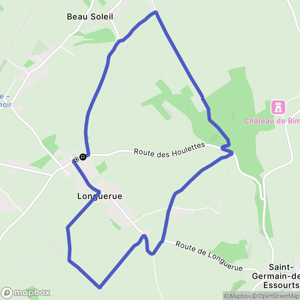 Longuerue : carte du parcours de randonnée - France