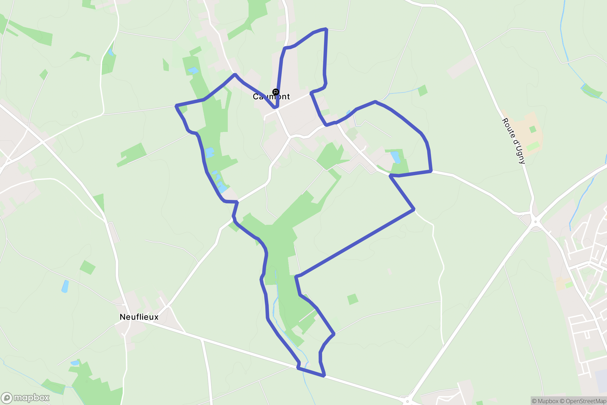 Caumont : carte du parcours de randonnée - France