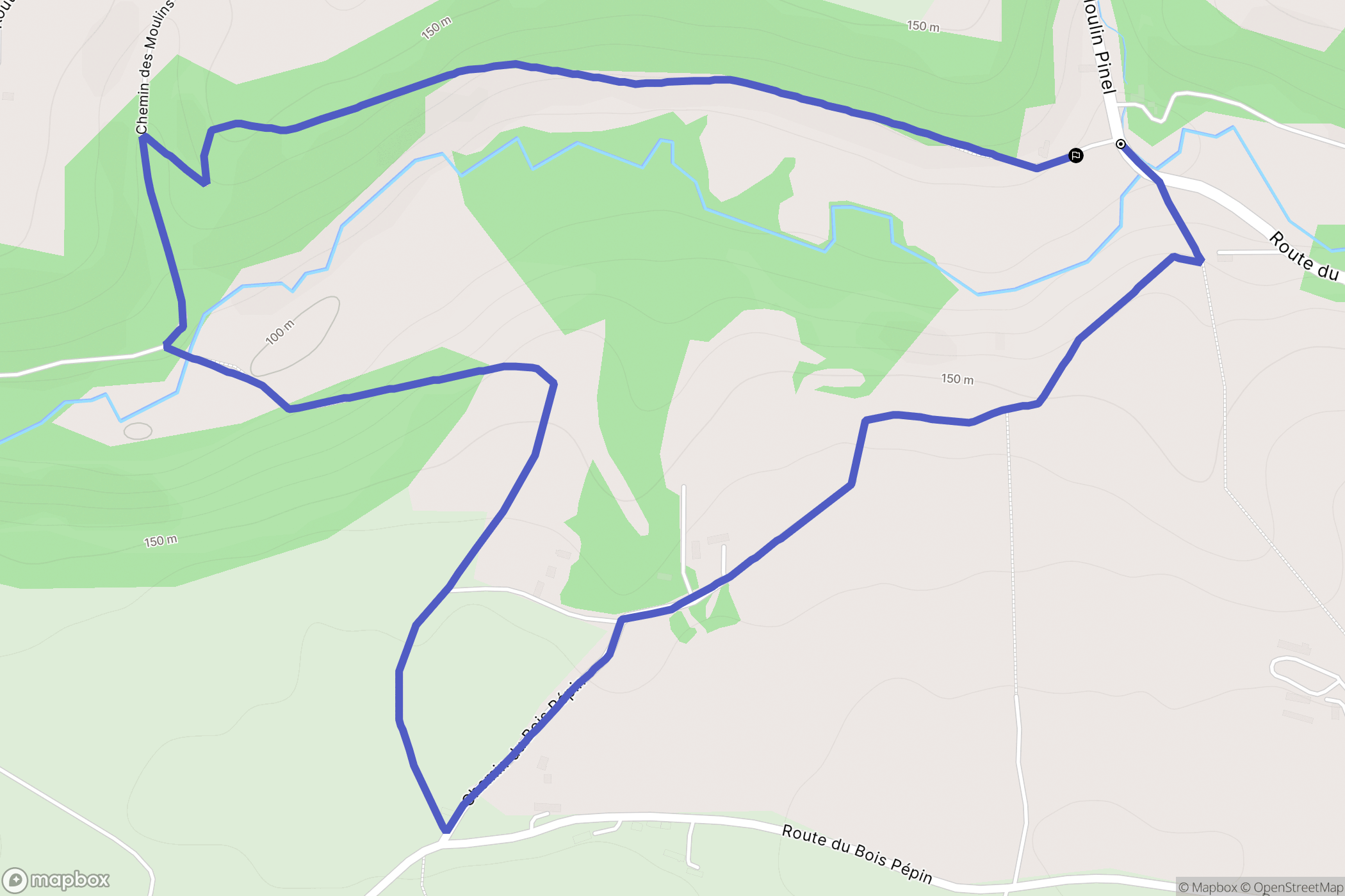 Souleuvre en Bocage : carte du parcours de randonnée - France