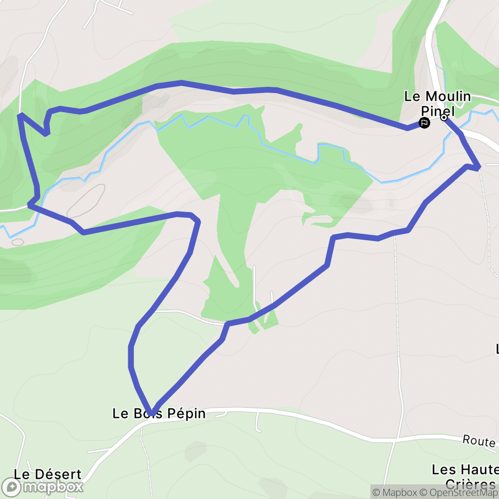 Souleuvre en Bocage : carte du parcours de randonnée - France