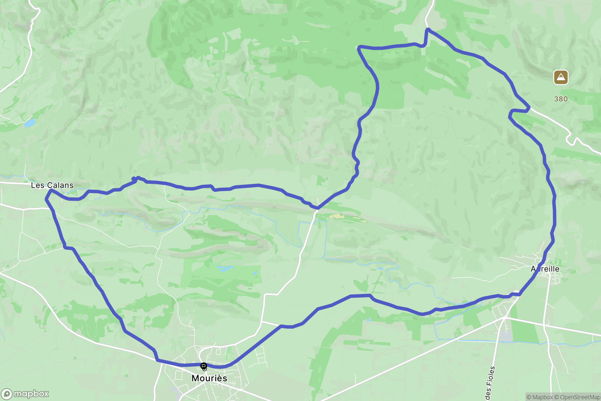 Mouriès : carte du parcours de randonnée - France