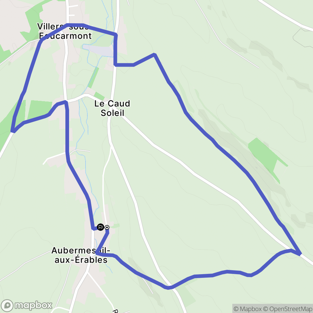 Aubermesnil-aux-Érables : carte du parcours de randonnée - France