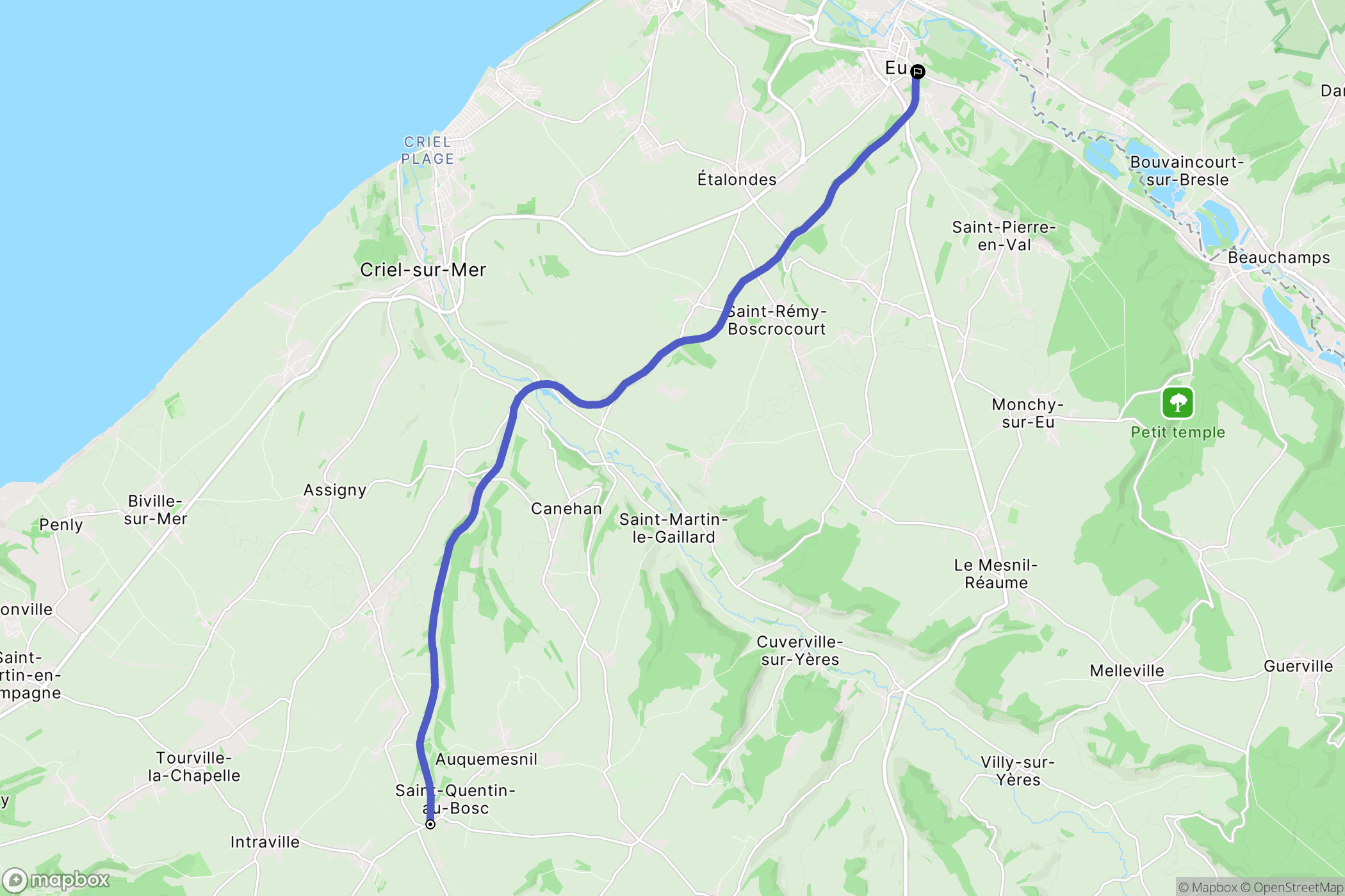 Saint-Quentin-au-Bosc : carte du parcours de randonnée - France