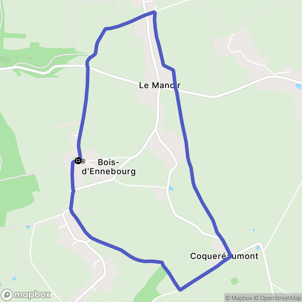 Bois-d'Ennebourg : carte du parcours de randonnée - France