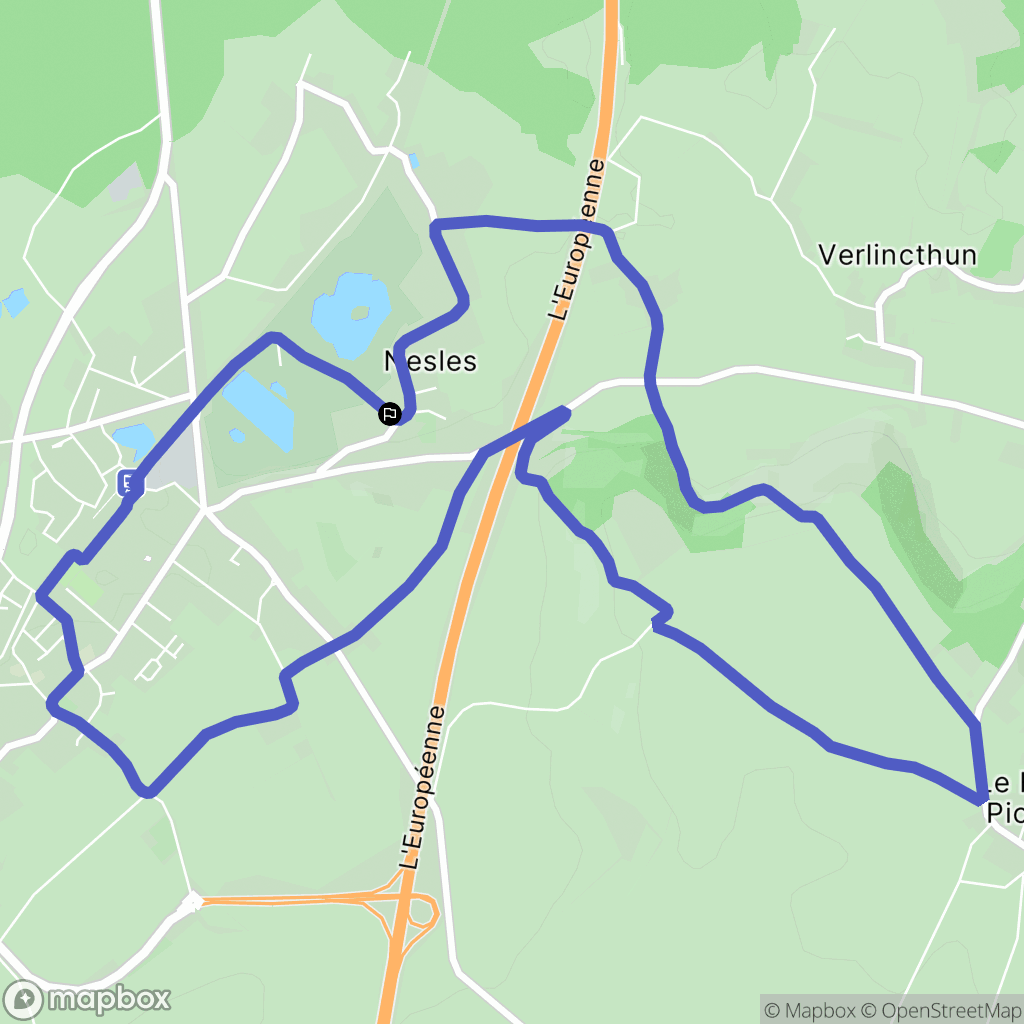 Nesles : carte du parcours de randonnée - France