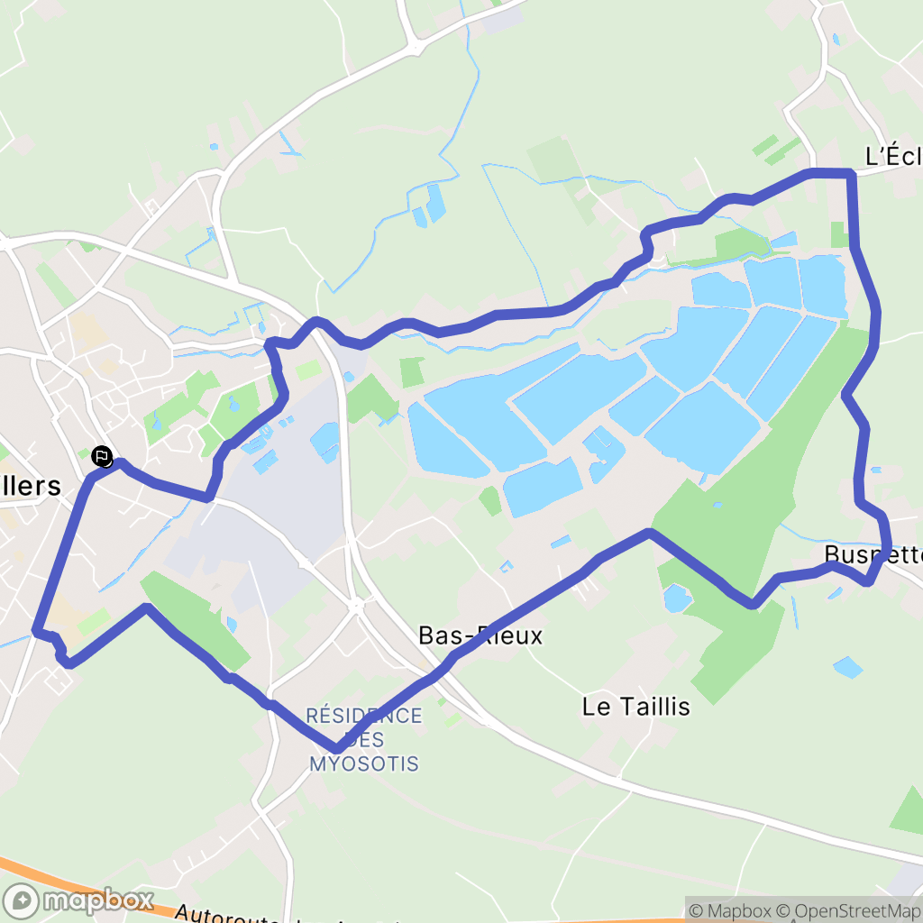 Lillers : carte du parcours de randonnée - France