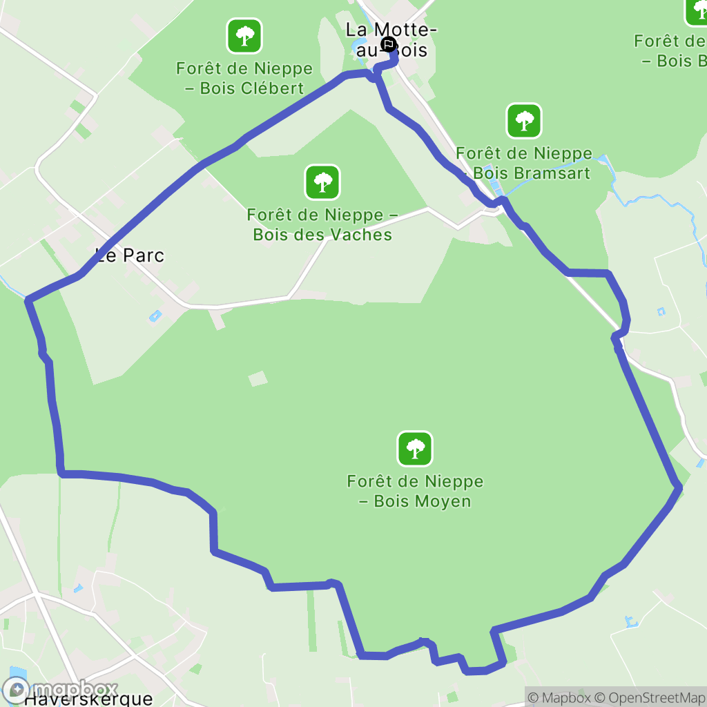 Morbecque : carte du parcours de randonnée - France