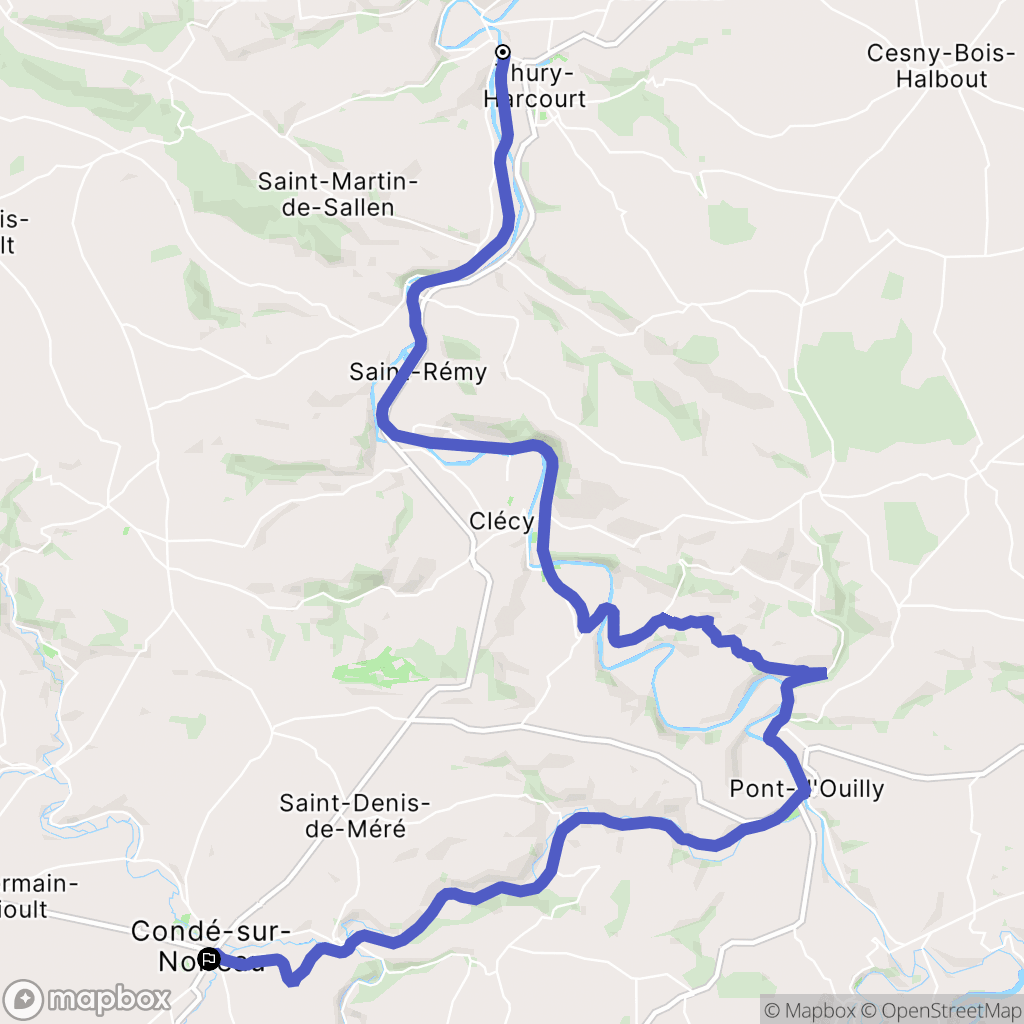 Thury-Harcourt : carte du parcours de randonnée - France