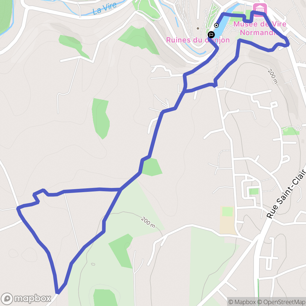 Vire : carte du parcours de randonnée - France