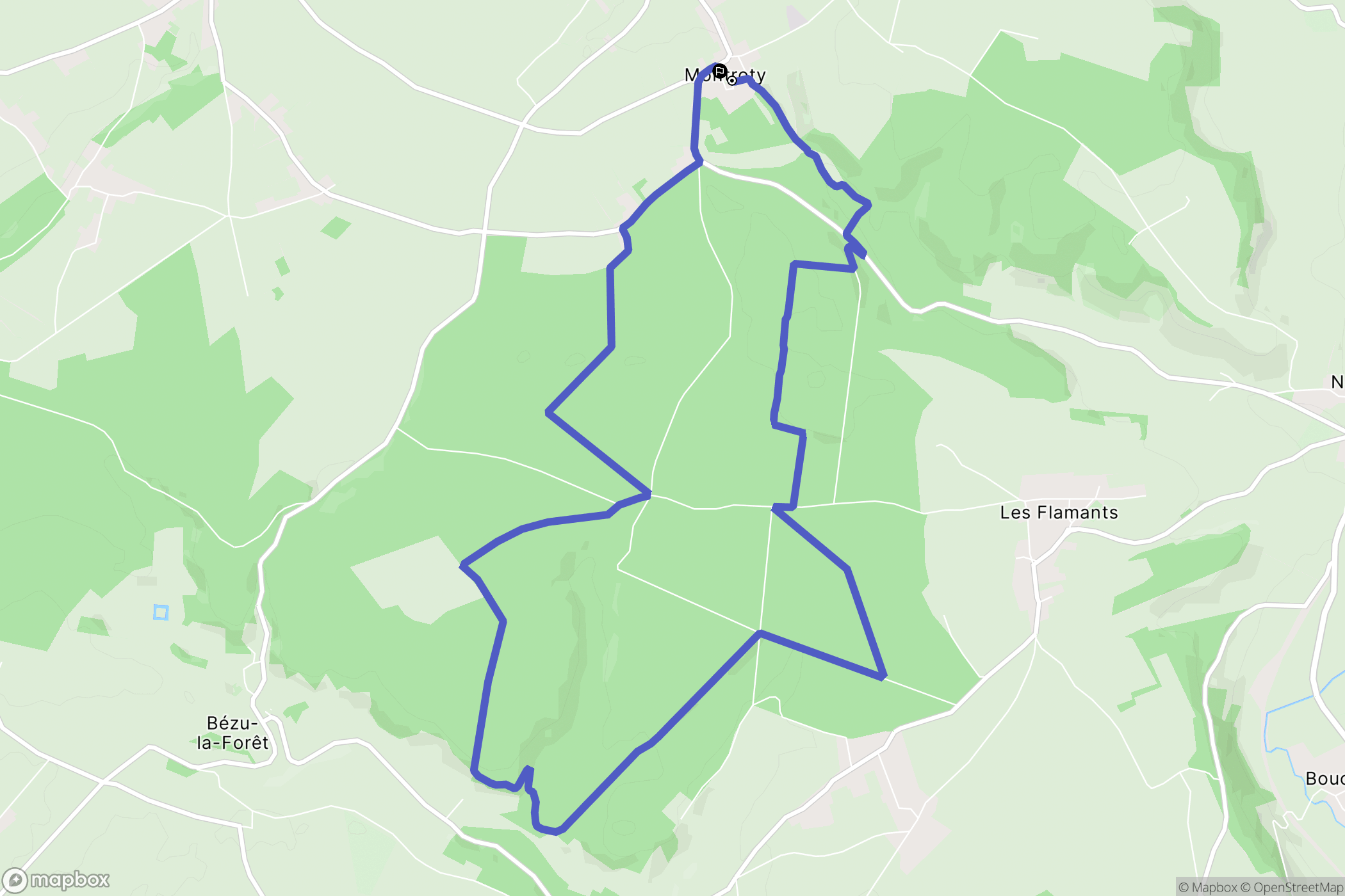 Montroty : carte du parcours de randonnée - France