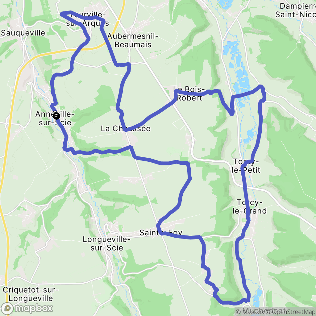 Anneville-sur-Scie : carte du parcours de randonnée - France